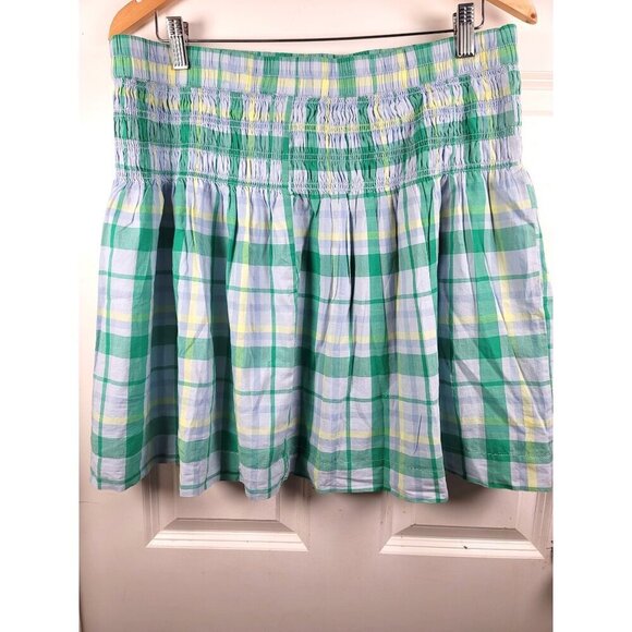 Free Assemble Women's Multicolor Plaid Elastic Waist Pleated Mini Skirt Size XL - Picture 3 of 9